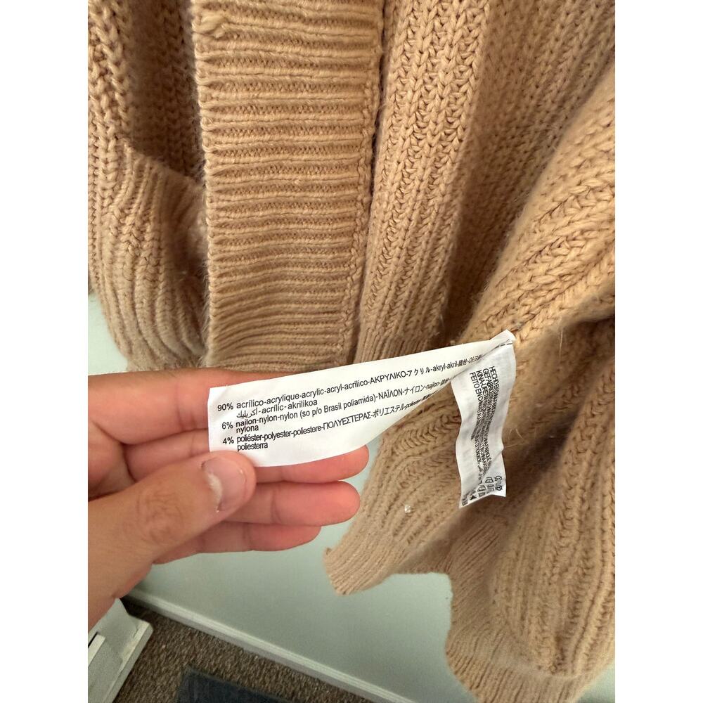 Open Front Baggy Oversized Chunky Knit Zara Cardigan Sweater with Pockets - Picture 5 of 9